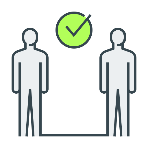 Check, check mark, distance, distancing, keep, social, social distancing icon